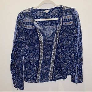 Blue designed blouse